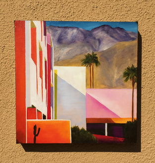 Original art for sale at UGallery.com | Saguaro Hotel, Palm Springs by Mandy Main | $450 | oil painting | 12' h x 12' w | photo 3