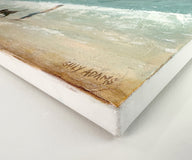 Original art for sale at UGallery.com | Beach Strolling on Lake Michigan by Sally Adams | $4,400 | acrylic painting | 30' h x 48' w | thumbnail 2