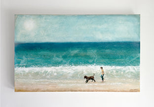 Original art for sale at UGallery.com | Beach Strolling on Lake Michigan by Sally Adams | $4,400 | acrylic painting | 30' h x 48' w | photo 3
