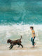 Original art for sale at UGallery.com | Beach Strolling on Lake Michigan by Sally Adams | $4,400 | acrylic painting | 30' h x 48' w | thumbnail 4