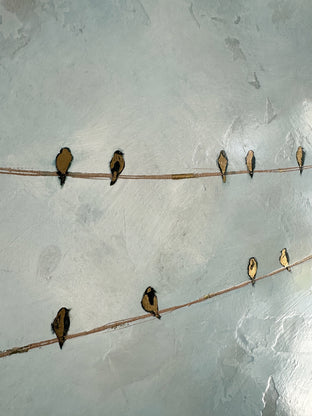 Birds in the Sky Blue by Sally Adams |   Closeup View of Artwork 