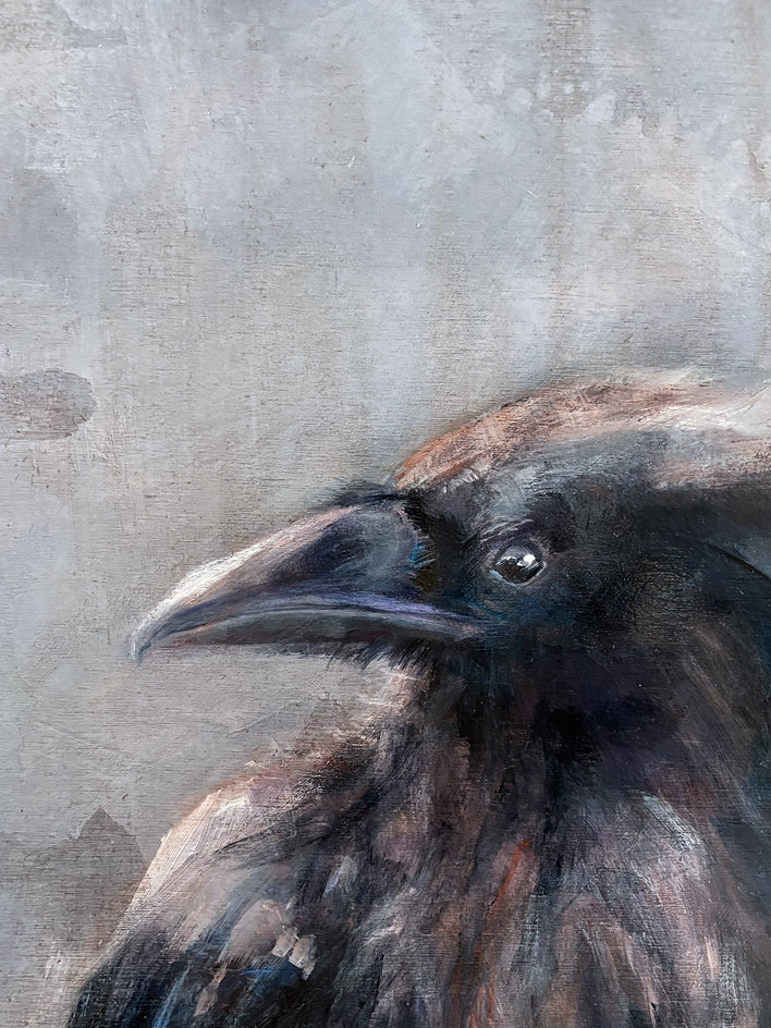 Raven II by Sally Adams |  Closeup View of Artwork 