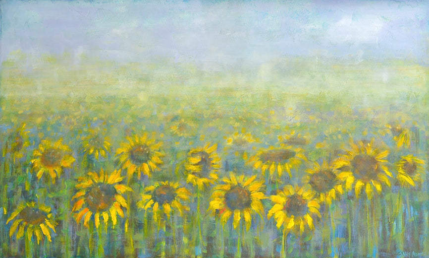 Misty Sunflowers by Sally Adams |  Artwork Main Image 