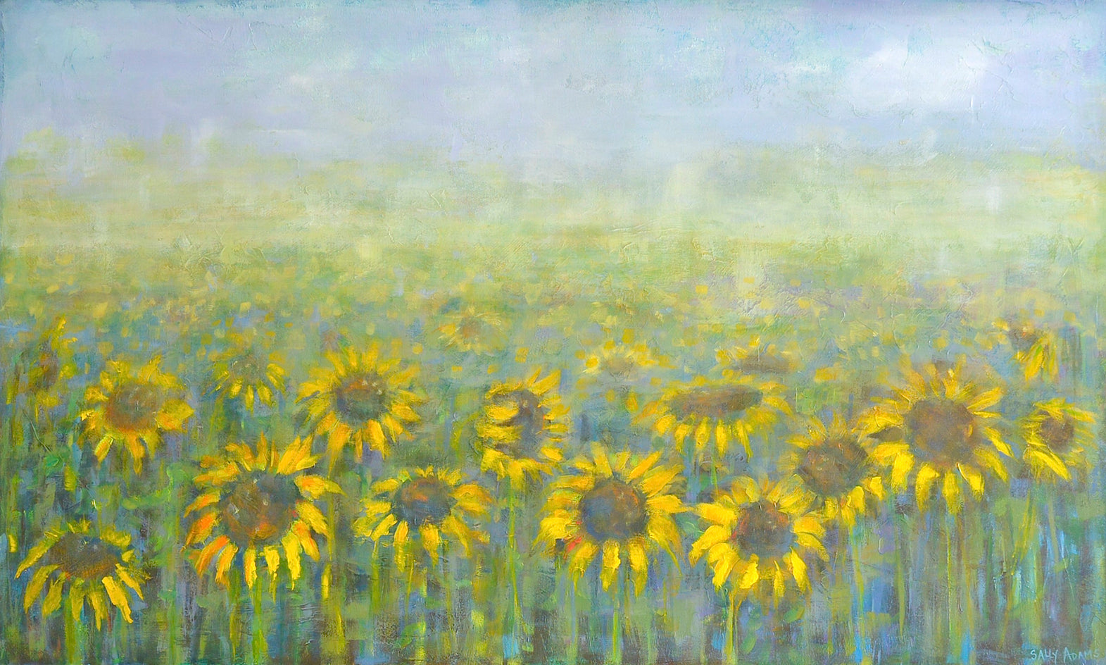 Misty Sunflowers by Sally Adams |  Artwork Main Image 