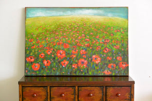Original art for sale at UGallery.com | Poppies Forever by Sally Adams | $1,950 | acrylic painting | 24' h x 36' w | photo 3