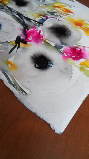 Dark Blooms IV by Karin Johannesson |  Side View of Artwork 