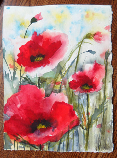 Red Poppies XVIII by Karin Johannesson |   Closeup View of Artwork 