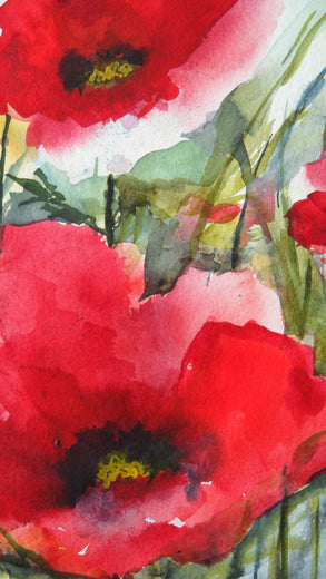 Red Poppies XVIII by Karin Johannesson |  Context View of Artwork 