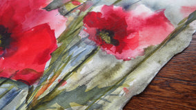 Original art for sale at UGallery.com | Red Poppies XVIII by Karin Johannesson | $650 | watercolor painting | 15' h x 11' w | thumbnail 2