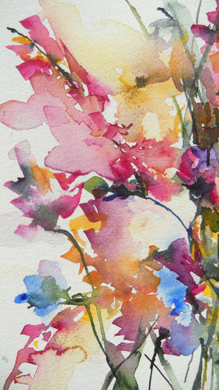 Original art for sale at UGallery.com | Autumn Blooms II by Karin Johannesson | $700 | watercolor painting | 16' h x 12' w | photo 4