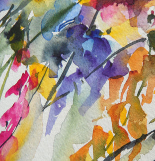 Original art for sale at UGallery.com | Autumn Blooms II by Karin Johannesson | $700 | watercolor painting | 16' h x 12' w | photo 3