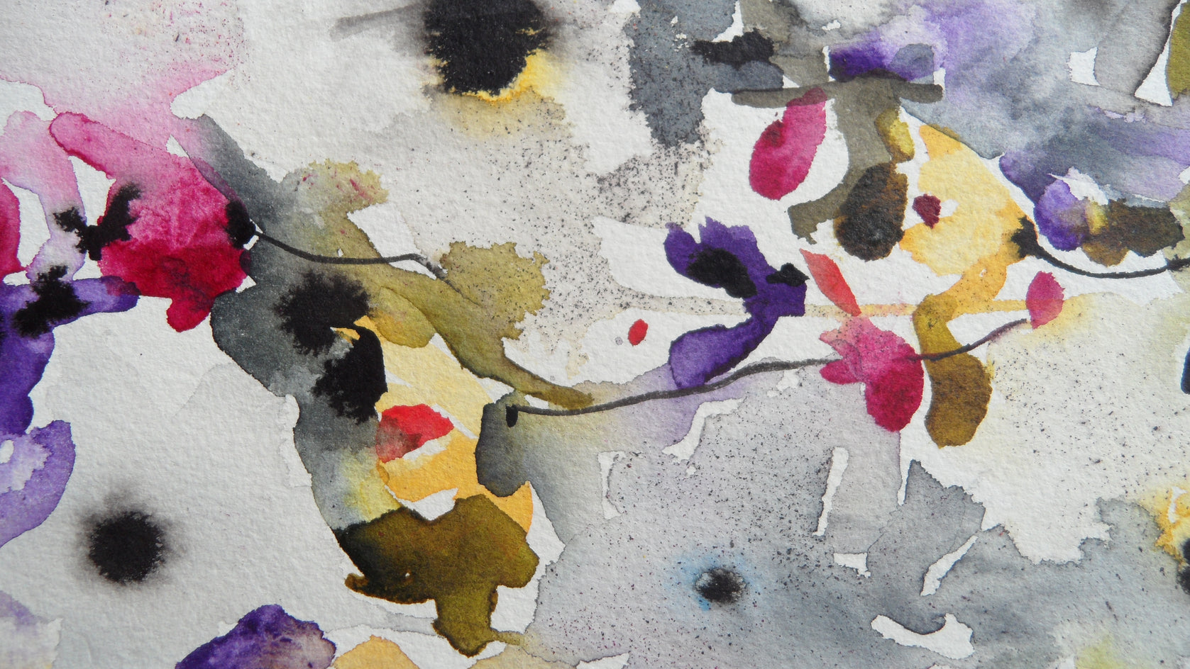 Dark Blooms VII by Karin Johannesson |  Closeup View of Artwork 