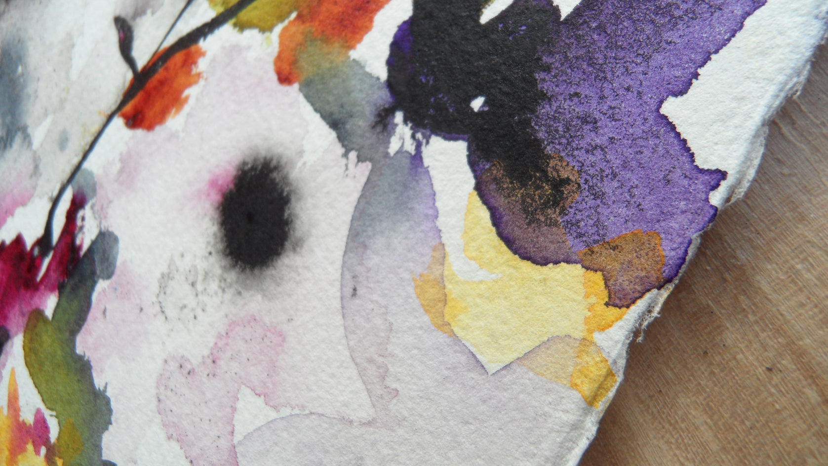 Dark Blooms VII by Karin Johannesson |  Side View of Artwork 
