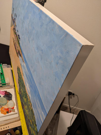 La Jolla Ocean View Walk by Samuel Pretorius |  Side View of Artwork 