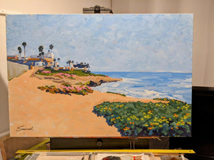 Original art for sale at UGallery.com | La Jolla Ocean View Walk by Samuel Pretorius | $1,100 | acrylic painting | 24' h x 36' w | photo 3