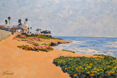 Original art for sale at UGallery.com | La Jolla Ocean View Walk by Samuel Pretorius | $1,100 | acrylic painting | 24' h x 36' w | thumbnail 1