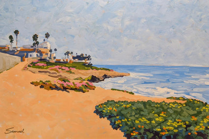 acrylic painting by Samuel Pretorius titled La Jolla Ocean View Walk
