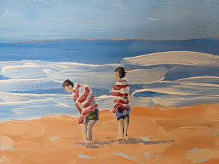 Lifeguard Tower and Beachgoers by Samuel Pretorius |   Closeup View of Artwork 
