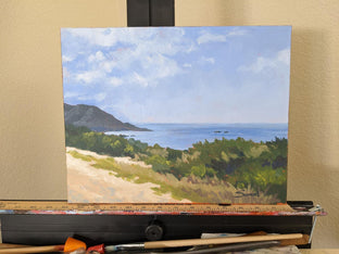 Original art for sale at UGallery.com | Peaceful View of the Bay Along Highway 1 by Samuel Pretorius | $325 | acrylic painting | 11' h x 14' w | photo 3