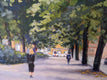 Original art for sale at UGallery.com | Quiet Walk in the Park on a Tuesday in Stockholm by Samuel Pretorius | $600 | acrylic painting | 14' h x 14' w | thumbnail 4