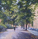 Original art for sale at UGallery.com | Quiet Walk in the Park on a Tuesday in Stockholm by Samuel Pretorius | $600 | acrylic painting | 14' h x 14' w | thumbnail 1
