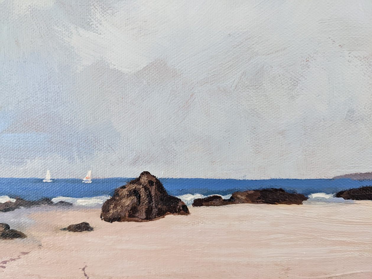 Sun Drenched Beach Near Santa Cruz by Samuel Pretorius |  Closeup View of Artwork 