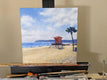 Original art for sale at UGallery.com | Sunny Coronado Beach and Lifeguard Tower by Samuel Pretorius | $600 | acrylic painting | 14' h x 14' w | thumbnail 3