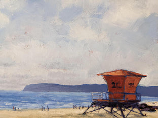 Original art for sale at UGallery.com | Sunny Coronado Beach and Lifeguard Tower by Samuel Pretorius | $600 | acrylic painting | 14' h x 14' w | photo 4
