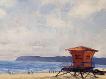Original art for sale at UGallery.com | Sunny Coronado Beach and Lifeguard Tower by Samuel Pretorius | $600 | acrylic painting | 14' h x 14' w | thumbnail 4