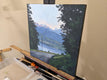 Original art for sale at UGallery.com | What a Stunning Surprise! Lake Thun, Switzerland by Samuel Pretorius | $600 | acrylic painting | 14' h x 14' w | thumbnail 2