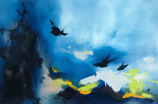 Original art for sale at UGallery.com | Blue Black Point by Sarah Parsons | $1,650 | oil painting | 24' h x 36' w | photo 1