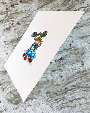 Original art for sale at UGallery.com | Scooter by Diane Flick | $175 | mixed media artwork | 5.87' h x 5' w | photo 2