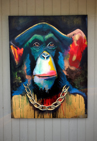 Original art for sale at UGallery.com | Big Chimpin by Scott Dykema | $4,300 | mixed media artwork | 48' h x 36' w | photo 3