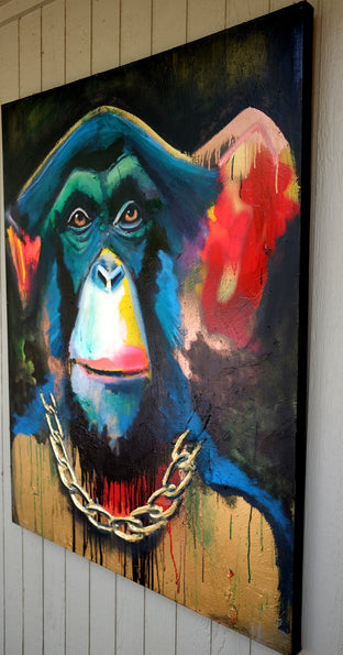 Original art for sale at UGallery.com | Big Chimpin by Scott Dykema | $4,300 | mixed media artwork | 48' h x 36' w | photo 4