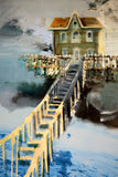 Original art for sale at UGallery.com | Golden Staircase by Scott Dykema | $4,300 | mixed media artwork | 48' h x 36' w | thumbnail 2