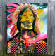 Original art for sale at UGallery.com | Hopeful Modern Chief by Scott Dykema | $7,500 | mixed media artwork | 60' h x 48' w | thumbnail 3