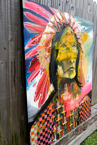Hopeful Modern Chief by Scott Dykema |   Closeup View of Artwork 