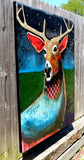Original art for sale at UGallery.com | Night Deer by Scott Dykema | $7,000 | mixed media artwork | 60' h x 48' w | thumbnail 4