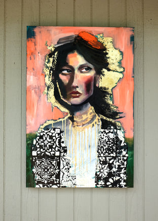 Original art for sale at UGallery.com | Persuasion on Pink by Scott Dykema | $2,100 | mixed media artwork | 36' h x 24' w | photo 3