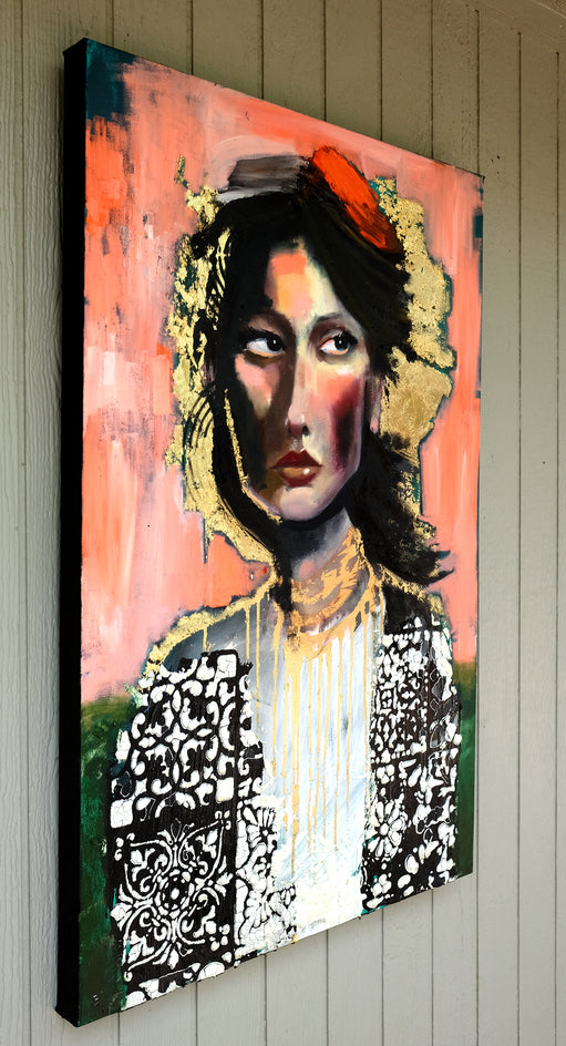 Persuasion on Pink by Scott Dykema |  Closeup View of Artwork 