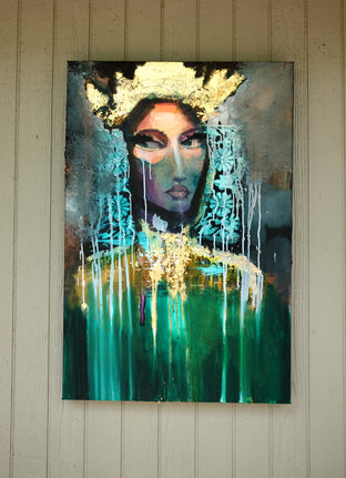 Original art for sale at UGallery.com | Veiled by Scott Dykema | $2,100 | mixed media artwork | 36' h x 24' w | photo 3