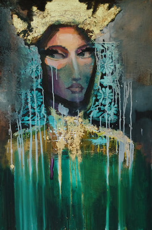 Original art for sale at UGallery.com | Veiled by Scott Dykema | $2,100 | mixed media artwork | 36' h x 24' w | photo 1