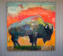 Original art for sale at UGallery.com | Vibrant Sky Bison by Scott Dykema | $5,400 | mixed media artwork | 48' h x 48' w | thumbnail 3