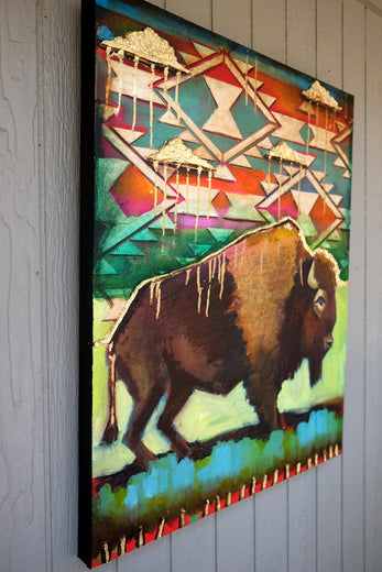 With Golden Clouds Raining Down by Scott Dykema |   Closeup View of Artwork 