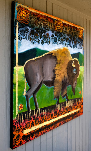 With Orange Flowers by Scott Dykema |   Closeup View of Artwork 