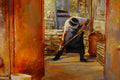 Original art for sale at UGallery.com | Scraping Slag by Onelio Marrero | $1,125 | oil painting | 20' h x 26' w | thumbnail 4
