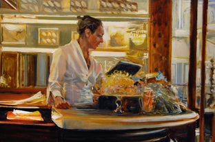 Original art for sale at UGallery.com | Caffe Scudieri, Florence by Onelio Marrero | $1,800 | oil painting | 24' h x 30' w | photo 4