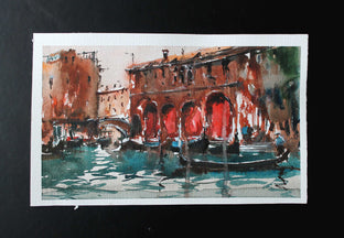 Original art for sale at UGallery.com | Rialto Market by Maximilian Damico | $400 | watercolor painting | 7' h x 11' w | photo 3