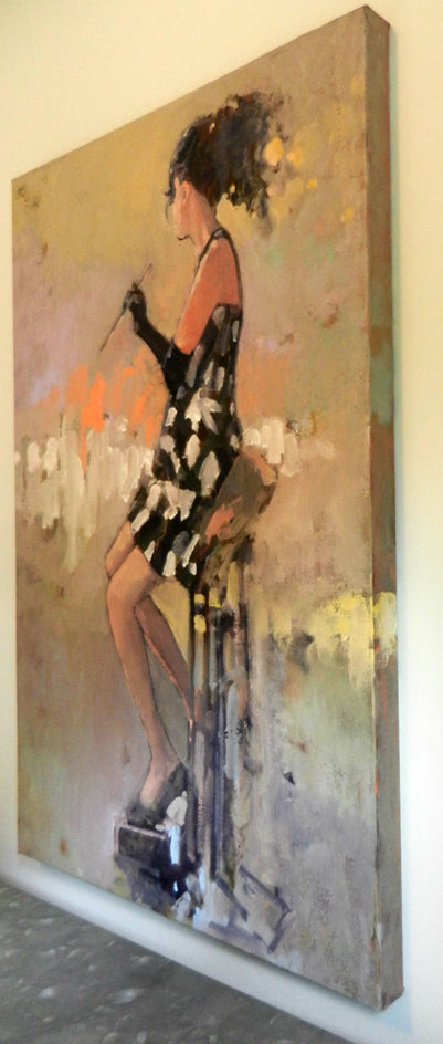 Seated Figure by Mary Pratt |  Side View of Artwork 