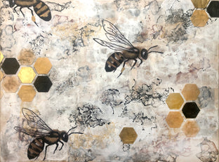 Original art for sale at UGallery.com | Telling the Bees by Shannon Amidon | $3,600 | encaustic artwork | 36' h x 48' w | photo 1